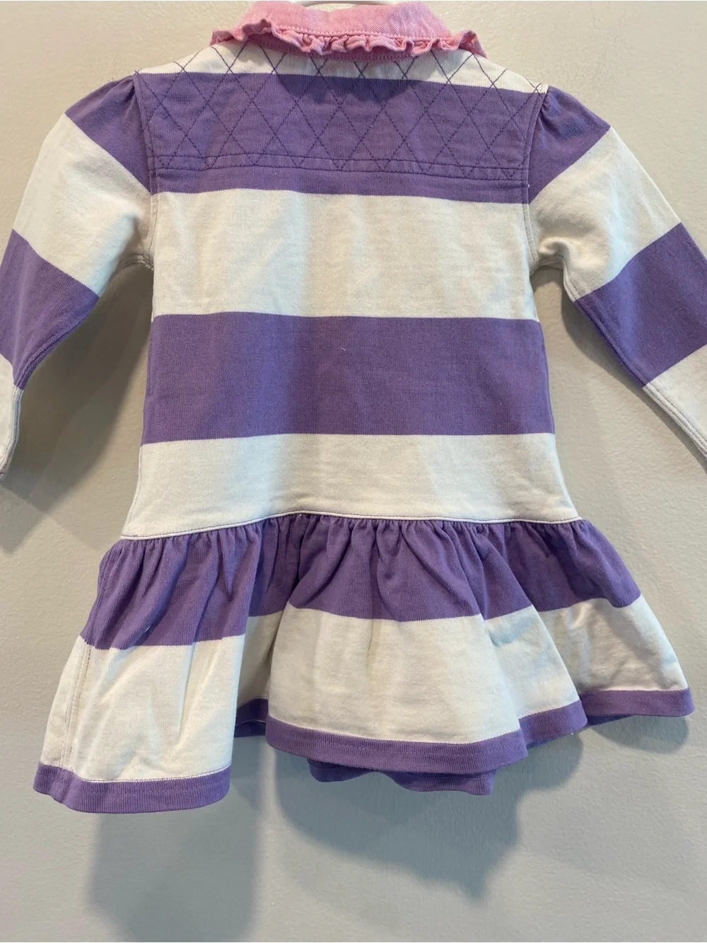 Ralph Lauren Rugby dress in size 12 months  Sweet pink collar